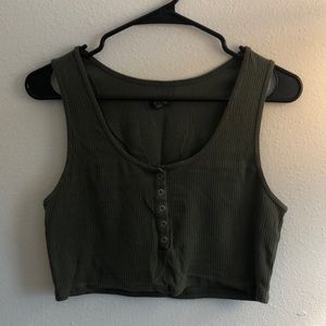 Olive Green Cropped Tank Top | Wild Fable